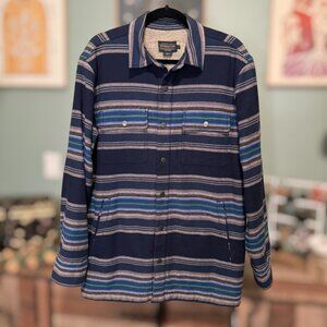 Pendleton Blue Striped Shirt Jacket